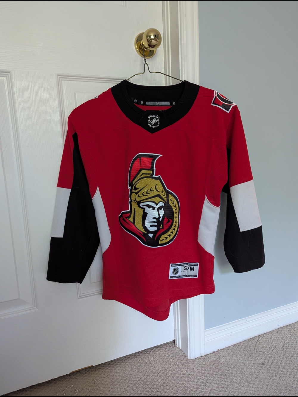 NHL Ottawa Senators Kids Red, Black & White Hockey Jersey